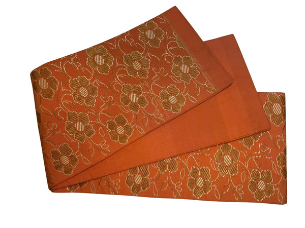 Vintage Traditional Women's OBI / Hanhaba-obi, Rust Orange