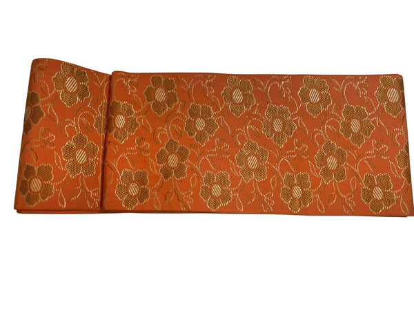 Vintage Traditional Women's OBI / Hanhaba-obi, Rust Orange