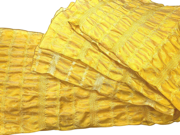 Japanese Washable Heko Obi, Women's Soft & Stylish Traditional Waist Sash, Yellow Shimmering