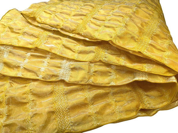 Japanese Washable Heko Obi, Women's Soft & Stylish Traditional Waist Sash, Yellow Shimmering