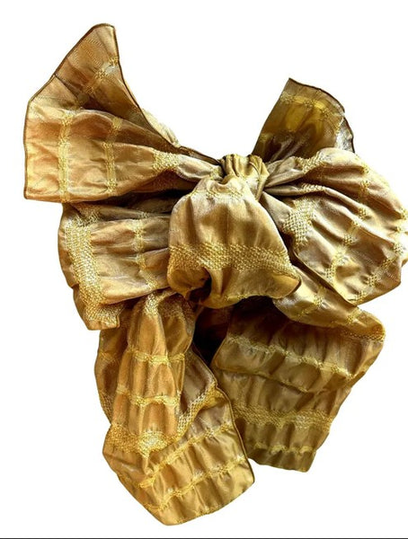Japanese Heko Obi – Mustard Gold Soft Sash, Women's Washable Obi with Lurex Shimmer