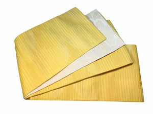 Washable Traditional Women's OBI / Reversible Hanhaba Obi – Yellow & Woven Leaf