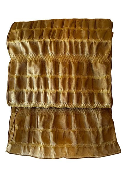 Japanese Heko Obi – Mustard Gold Soft Sash, Women's Washable Obi with Lurex Shimmer