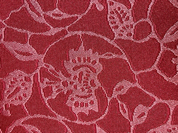 Washable Traditional Women's OBI / Reversible Hanhaba Obi – Deep red with soft pink floral jacquard pattern