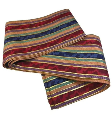 Japanese Hanhaba Obi / Colorful Striped Cotton / Traditional Kimono Belt