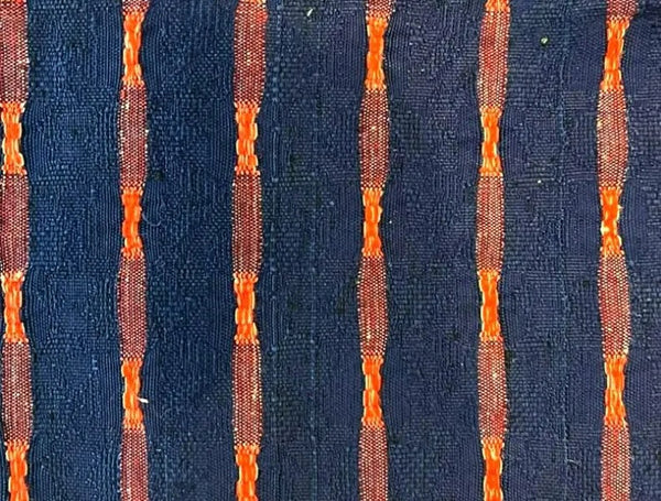 Japanese Casual Cotton Hanhaba Obi - Navy & Red Tartan Check / Traditional Kimono Belt