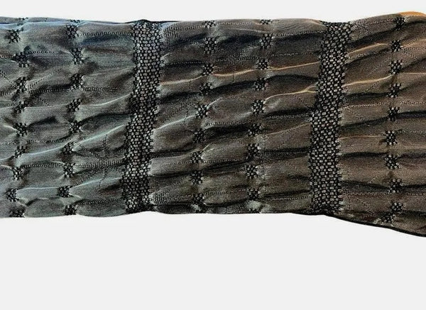 Japanese Heko Obi – Black Woven Stripe with Silver Lurex, Women's Sash