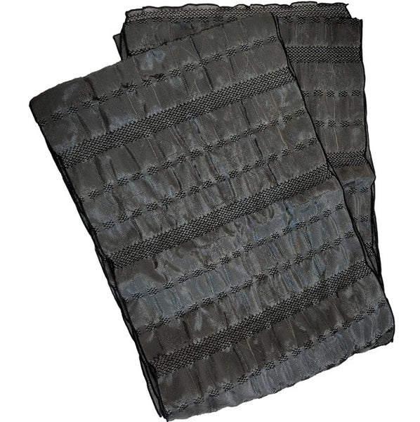 Japanese Heko Obi – Black Woven Stripe with Silver Lurex, Women's Sash