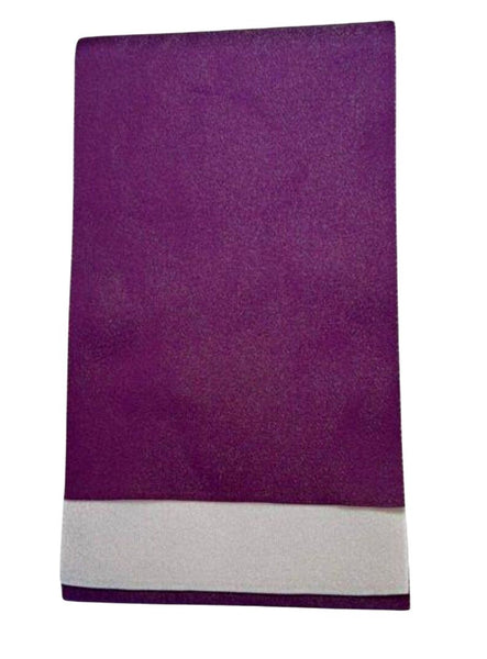 Japanese Hanhaba Obi – Purple & Silver Gray Reversible, Women's Sash