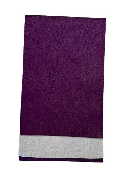 Japanese Hanhaba Obi – Purple & Silver Gray Reversible, Women's Sash