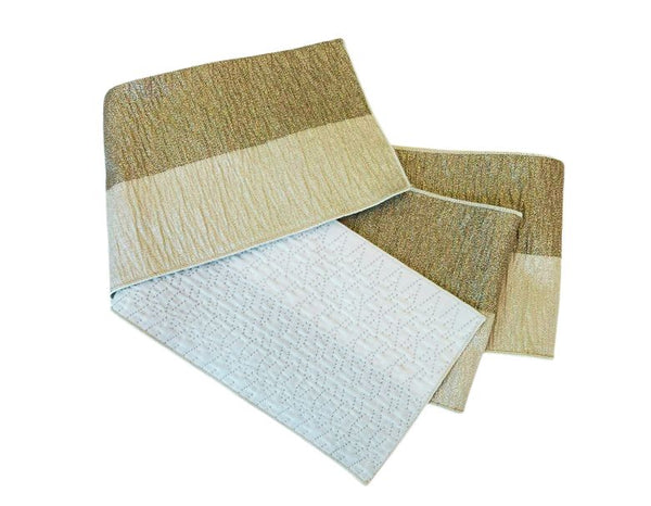 Japanese Hanhaba Obi – Gold Two-Tone Shimmer, Women's Sash