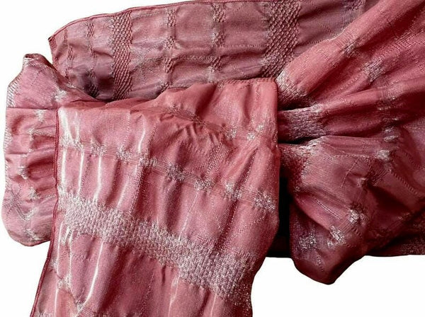 Japanese Heko Obi – Dusty Rose Pink Soft Sash, Women's Washable Obi with Lurex Shimmer
