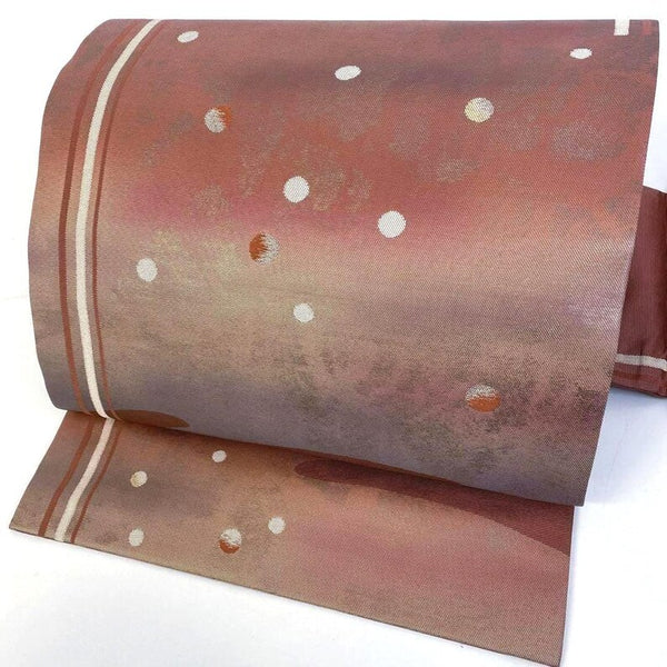 Japanese Vintage Silk Nagoya Obi: Autumn Sunset Kimono Belt