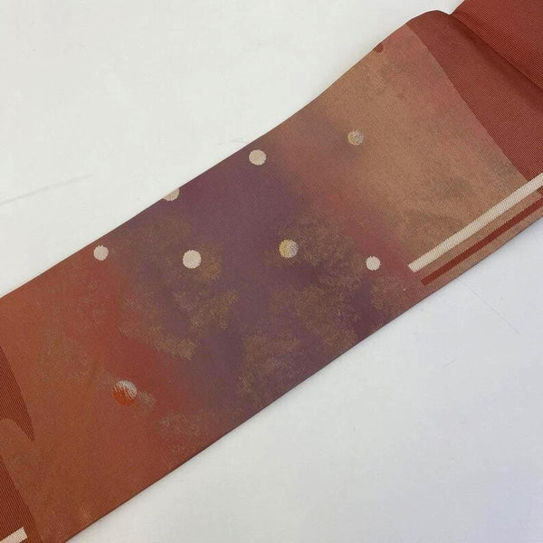 Japanese Vintage Silk Nagoya Obi: Autumn Sunset Kimono Belt