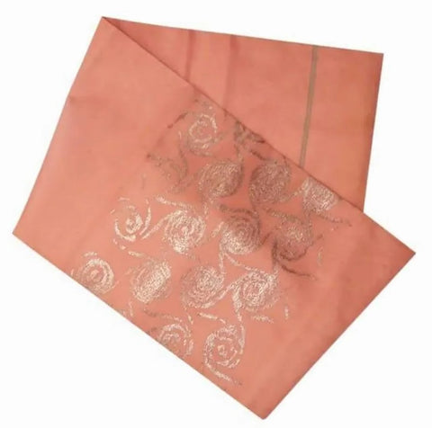 Japanese Vintage Nagoya Obi – Traditional Women's obi 100% Silk Kimono Belt– Dusty Pink with Silver Swirl Pattern
