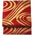 Elegant Red & Gold Nagoya Obi – Japanese Silk Kimono Belt with Modern Wave Pattern