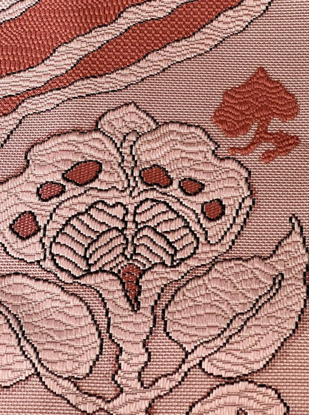 Japanese Vintage Nagoya Obi – Floral Roundel Pattern, Women's Silk Sash