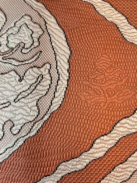 Japanese Vintage Nagoya Obi – Floral Roundel Pattern, Women's Silk Sash