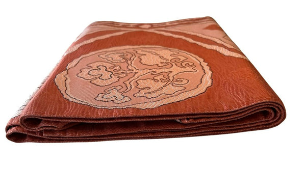 Japanese Vintage Nagoya Obi – Floral Roundel Pattern, Women's Silk Sash