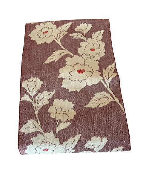 Japanese Vintage Nagoya Obi – Peony Floral Pattern, Women's Cotton Kimono Sash
