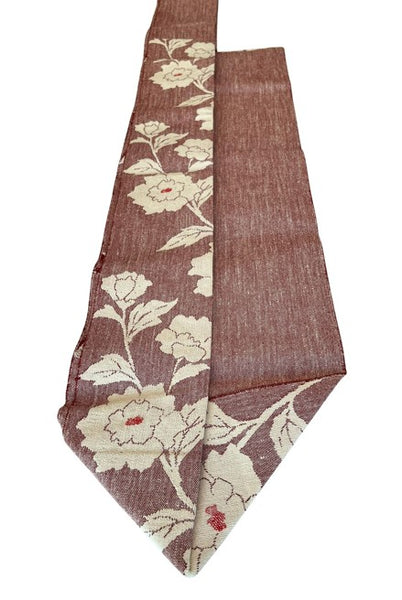 Japanese Vintage Nagoya Obi – Peony Floral Pattern, Women's Cotton Kimono Sash