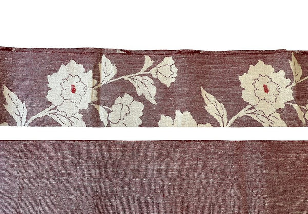 Japanese Vintage Nagoya Obi – Peony Floral Pattern, Women's Cotton Kimono Sash