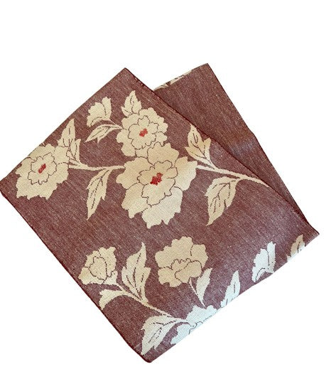 Japanese Vintage Nagoya Obi – Peony Floral Pattern, Women's Cotton Kimono Sash