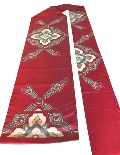Japanese Vintage Nagoya Obi – Floral Medallion Pattern, Women's Silk Sash
