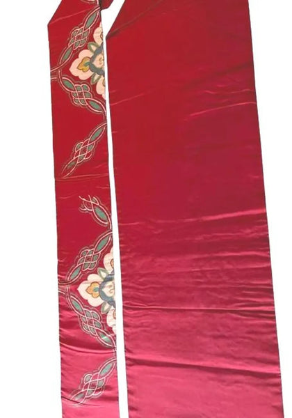Japanese Vintage Nagoya Obi – Floral Medallion Pattern, Women's Silk Sash