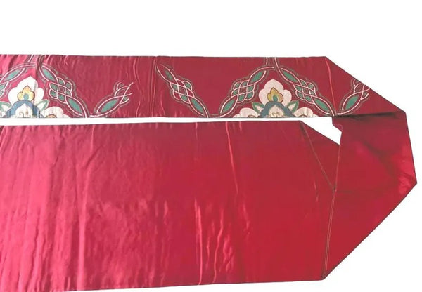 Japanese Vintage Nagoya Obi – Floral Medallion Pattern, Women's Silk Sash