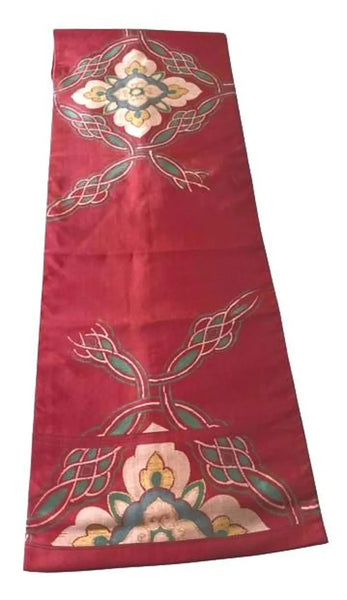 Japanese Vintage Nagoya Obi – Floral Medallion Pattern, Women's Silk Sash