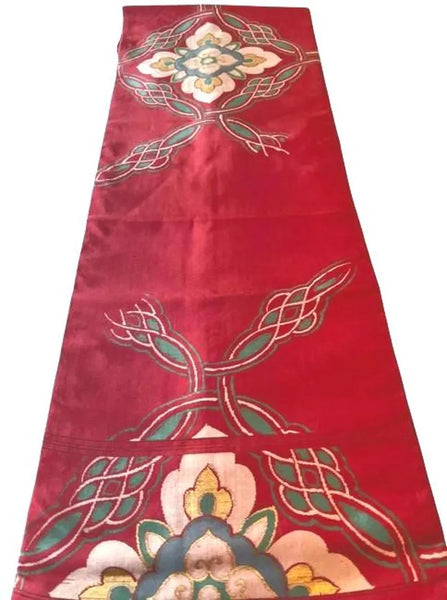 Japanese Vintage Nagoya Obi – Floral Medallion Pattern, Women's Silk Sash
