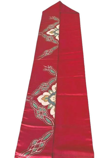 Japanese Vintage Nagoya Obi – Floral Medallion Pattern, Women's Silk Sash