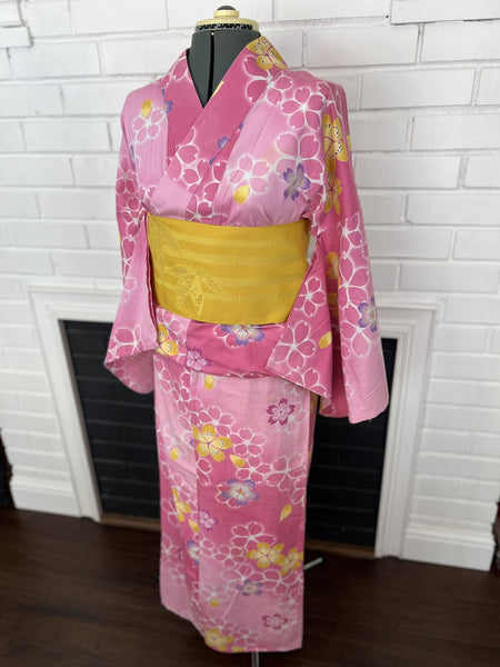 YUKATA, Cherry Blossom, Pink, Size: M / Japanese Traditional Women's Yukata