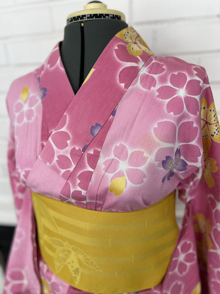 YUKATA, Cherry Blossom, Pink, Size: M / Japanese Traditional Women's Yukata