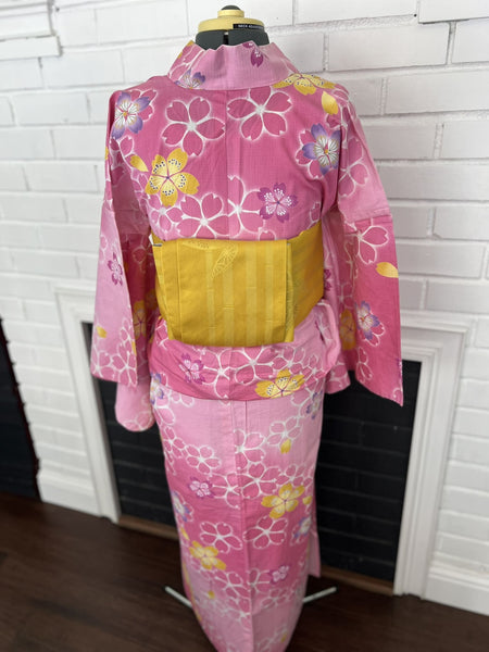 YUKATA, Cherry Blossom, Pink, Size: M / Japanese Traditional Women's Yukata