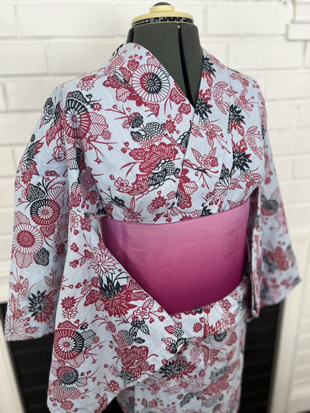 YUKATA, Chrysanthemum, Blue, Size: S-M / Japanese Traditional Women's Yukata