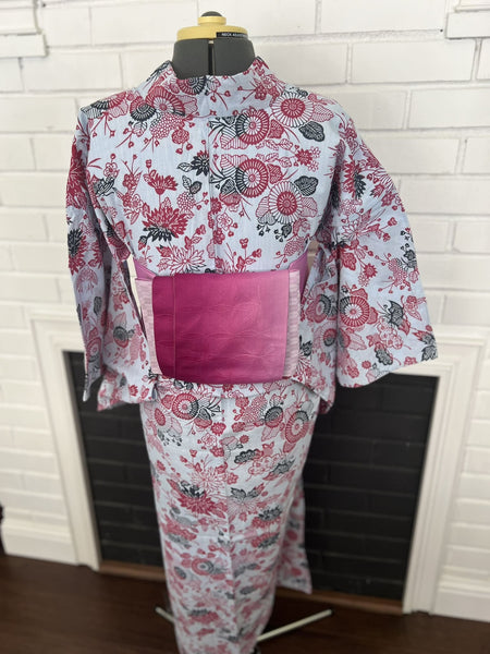 YUKATA, Chrysanthemum, Blue, Size: S-M / Japanese Traditional Women's Yukata