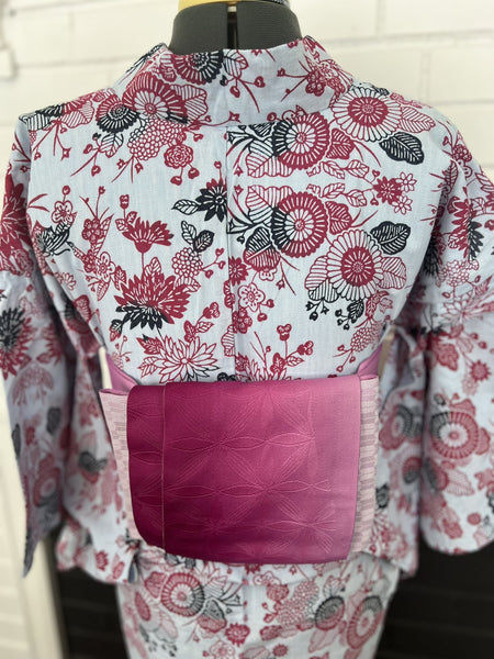 YUKATA, Chrysanthemum, Blue, Size: S-M / Japanese Traditional Women's Yukata