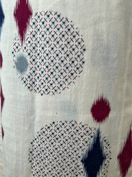 Japanese Vintage Yukata – Ikat Polka Dot Print, Petite/Girls' Cotton Kimono