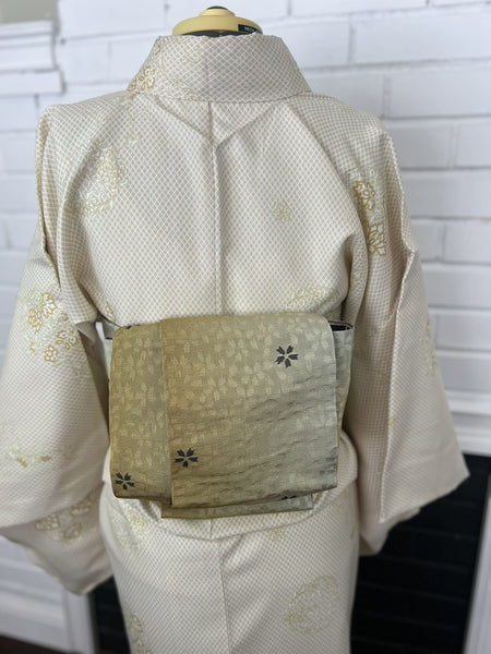 WASHABLE KIMONO and OBI 2 pc set / Authentic Japanese "Komon Kimono (size M) and Hanhaba Obi"