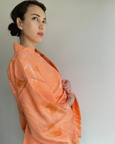 Coral Sea Textured Haori Kimono Jacket