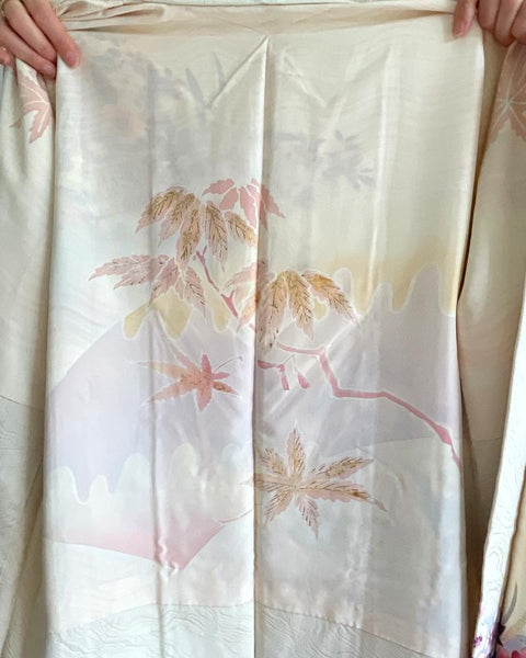 Japanese Traditional Embroidered Floral Haori Kimono Jacket
