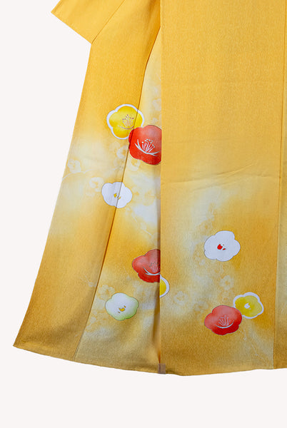Golden Yellow Tsubaki Kimono